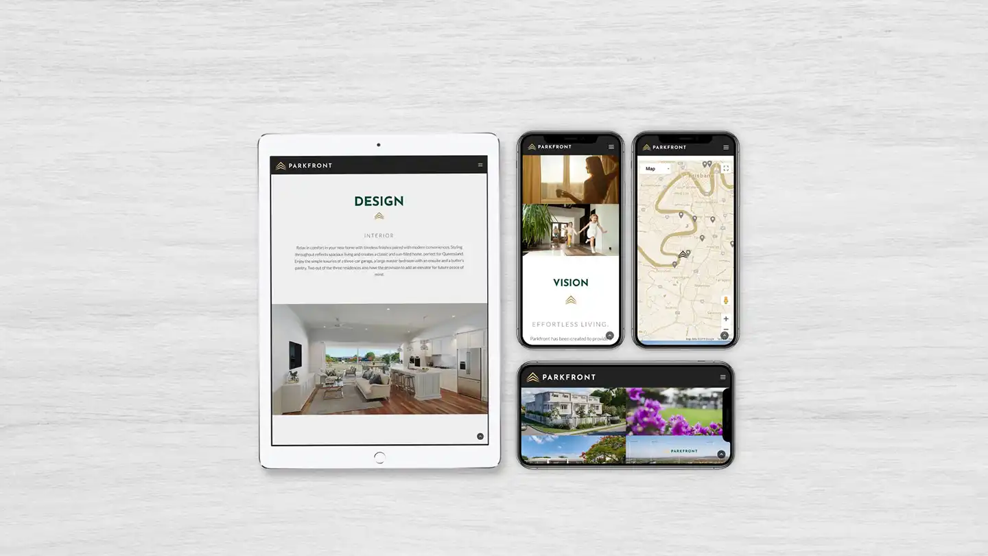 Ronin Marketing Created Lindona Parkfront Tablet and Smartphone Web Designs